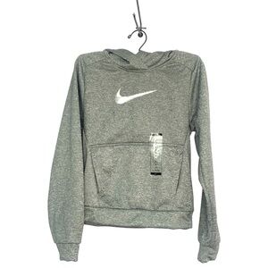 Nike therma-fit Kids Training Just Do It Gray Fleece lines Hoodie Size S NWT